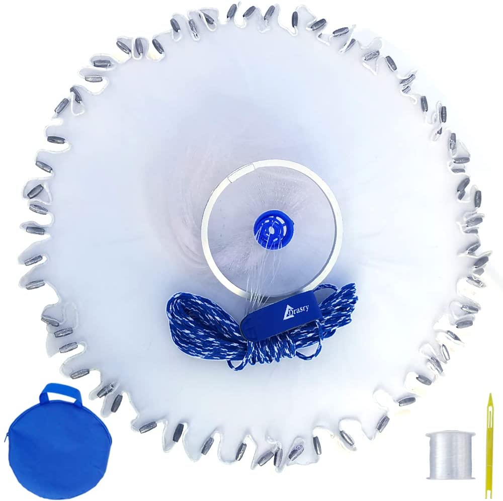 Drasry Saltwater Fishing Cast Net with Aluminum