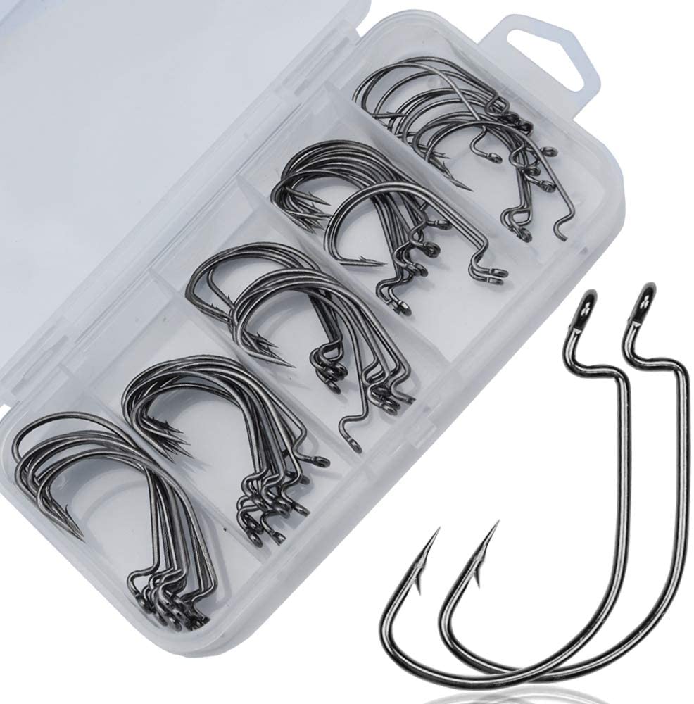 30 PCS Fish Hooks High Carbon Steel Carp Fishing Hooks with Loop Barb  Single Hook with Eye (Color : Size 8, Size : 3packs)