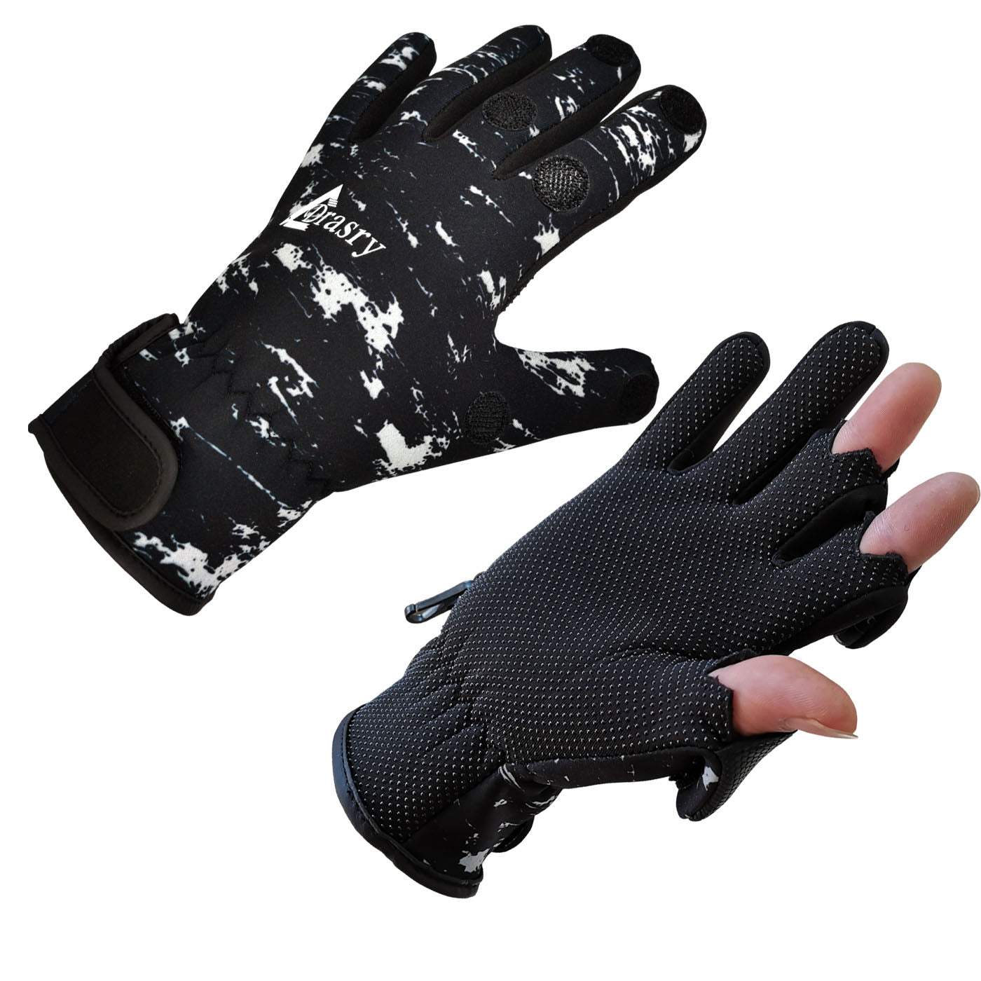 Drasry Neoprene Gloves Touchscreen 3 Cut Fingers Warm Cold Man Woman Winter Fishing Glove Blue XXL, adult Unisex, Size: 2XL