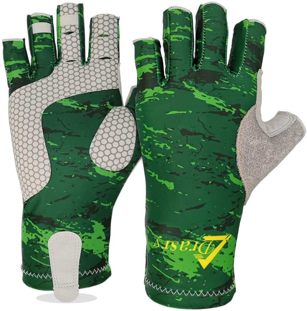 Drasry UV Fishing Fingerless Gloves